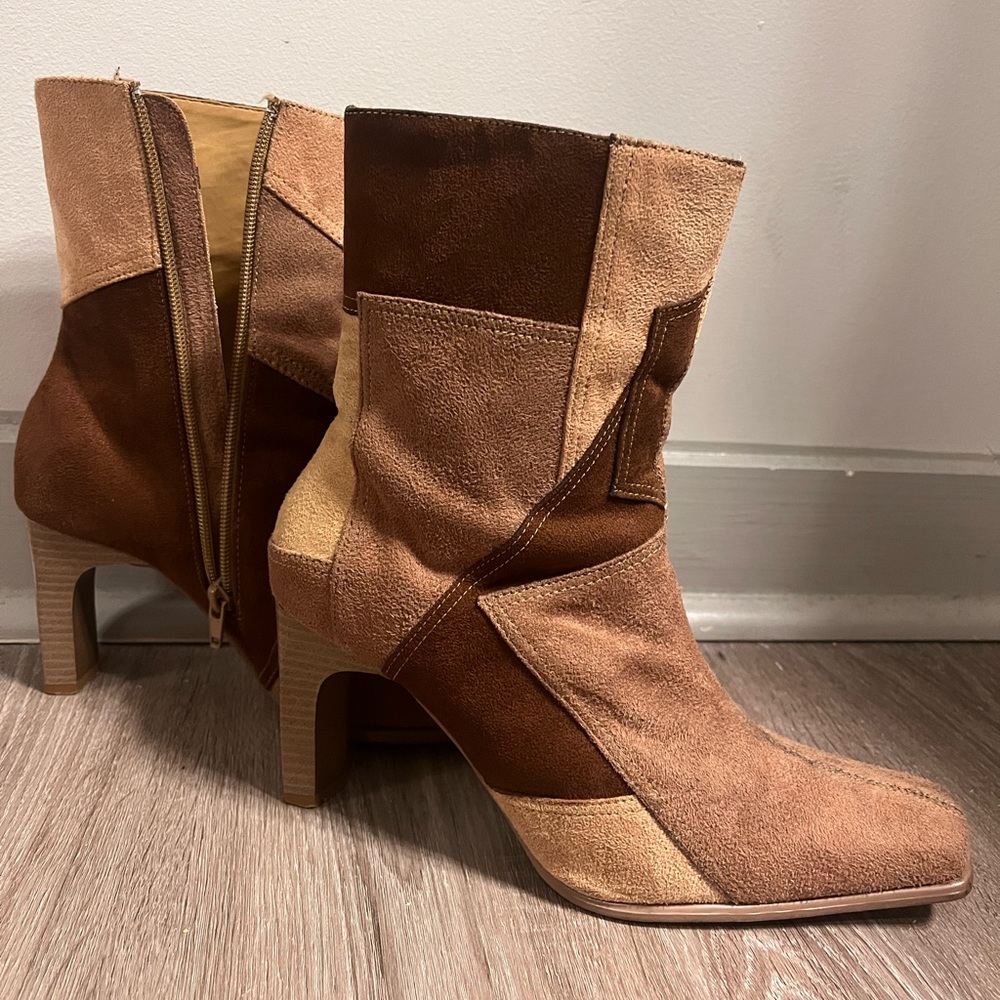 Vintage Patchwork Ankle Boots